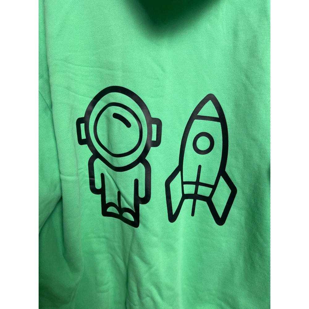 Jeremy Scott Spoiledchild Reversible Hoodie Green Metallic Silver Space Rocket L View 6